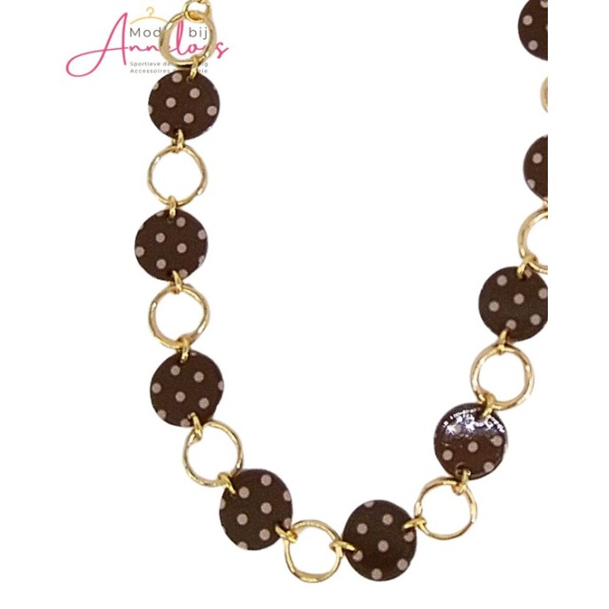 Ketting kort stippen 101232480 bruin